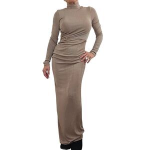 NWT Shein Bae Maxi Length Body Con Dress with Long Sleeves Sz Womens Medium